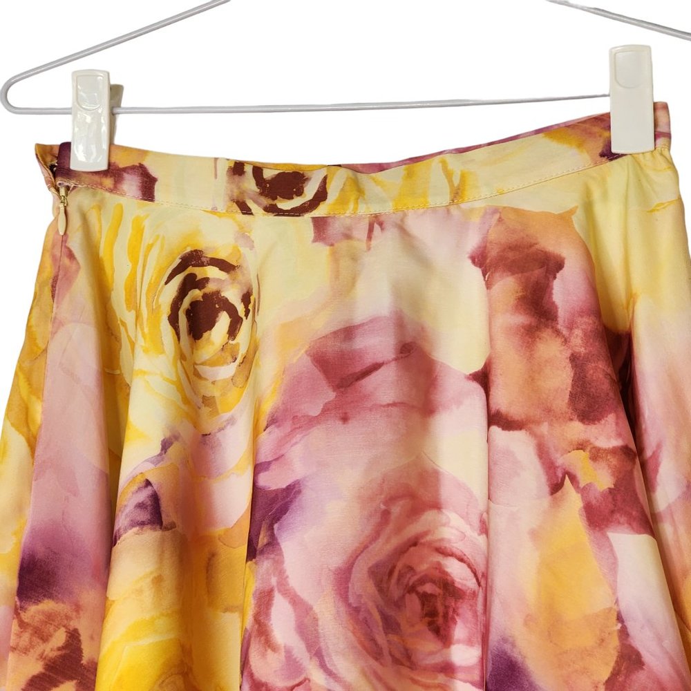 Fervour skirt full flare yellow and faded pink size 8/10 - Picture 4 of 7
